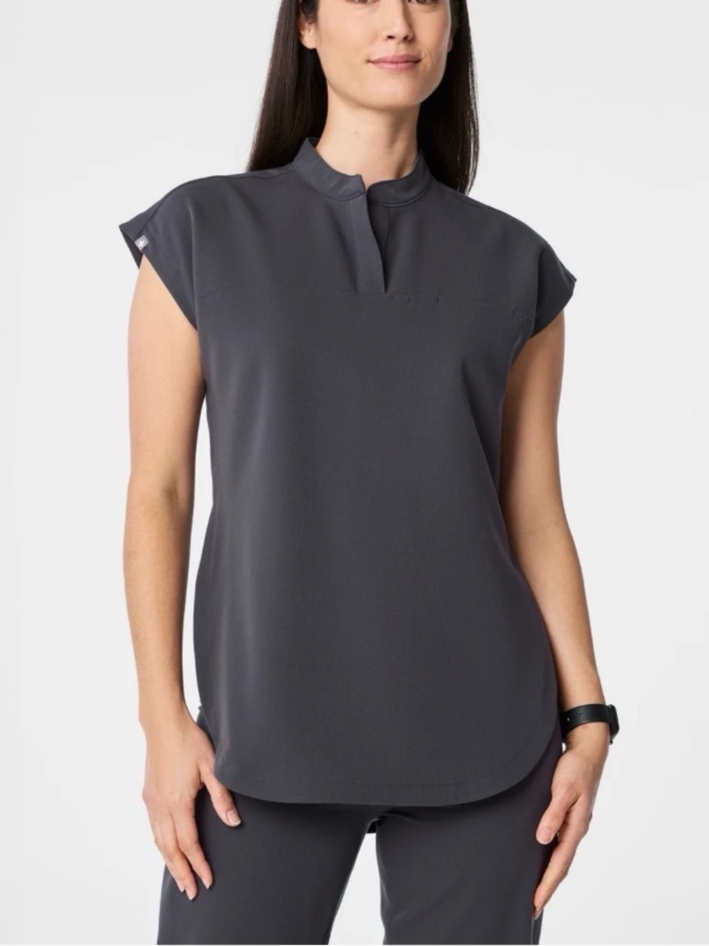 Figs Charcoal Rafael Tunic Scrub Top
